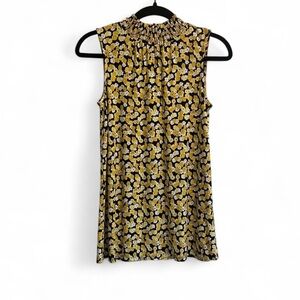 Cato Yellow and Black Floral Blouse